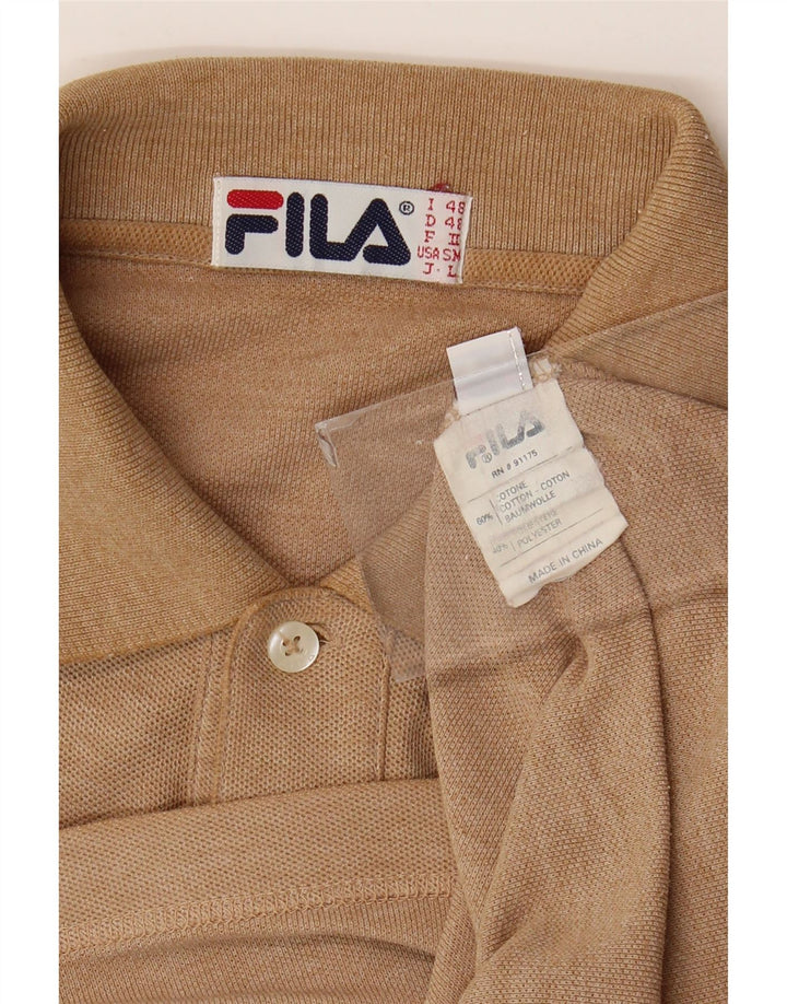 FILA Poloshirt til mænd IT 48 Medium Brun Flecked Bomuld