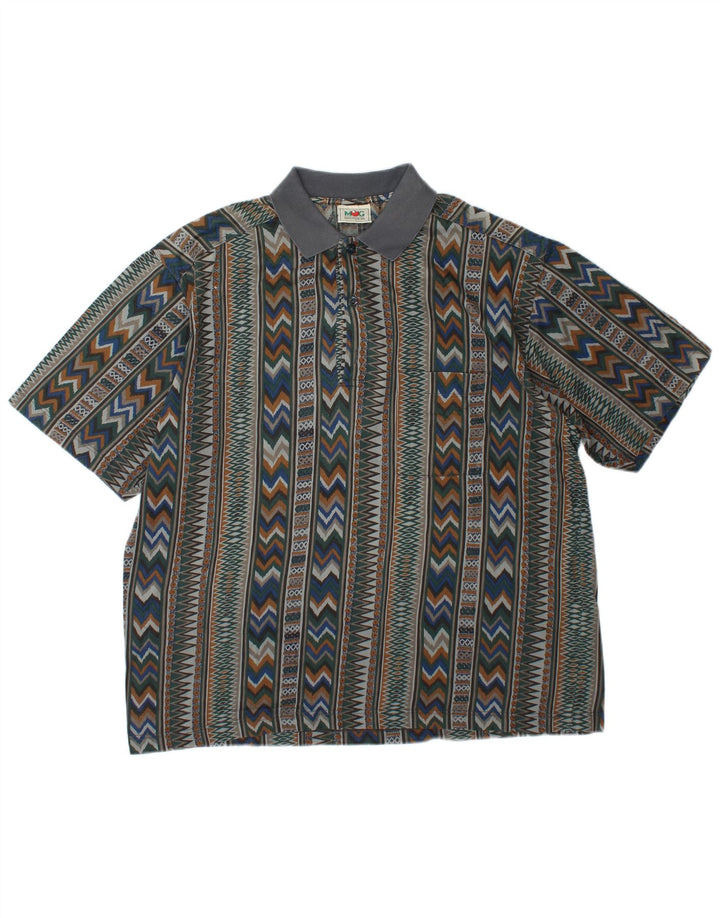 Mango Polo Shirt til mænd XL Flerfarvet Geometrisk