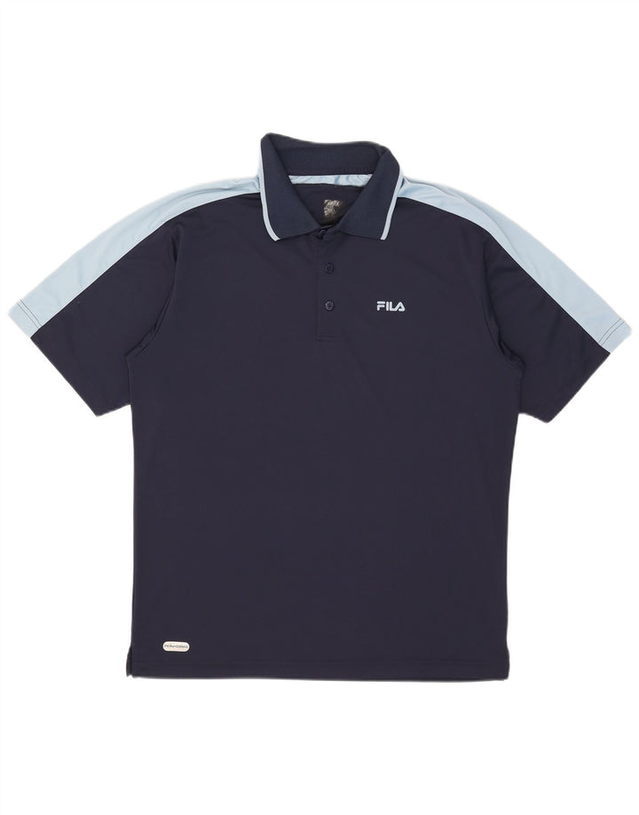 Fila Polo Shirt til mænd Large Navy Blue Colourblock