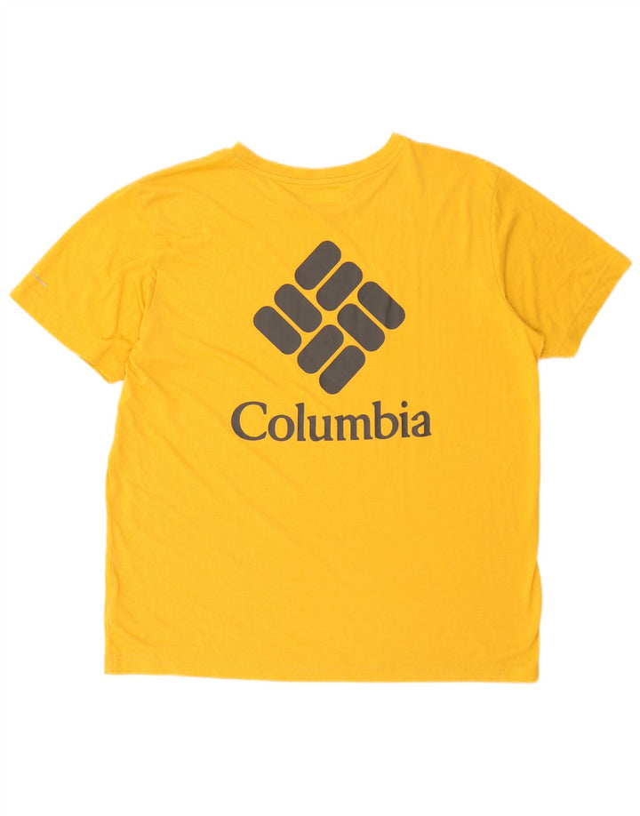 Columbia Herre Grafisk T-Shirt Top XL Gul Polyester