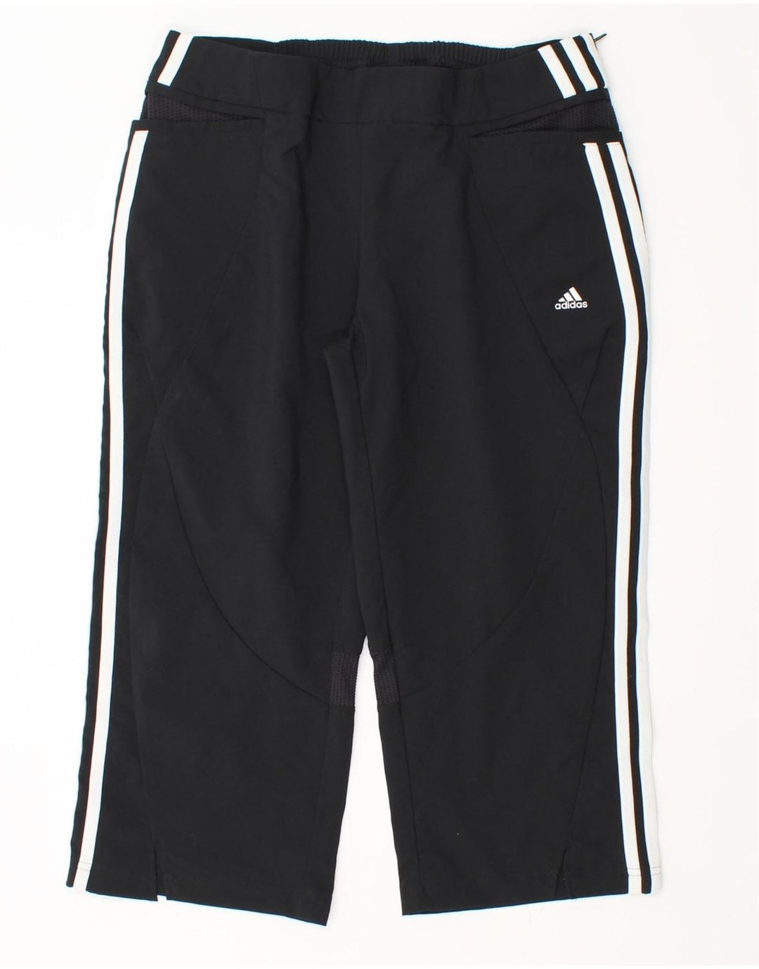 Adidas Dame Capri Træningsdragt Bukser UK 12 Medium Sort Polyester
