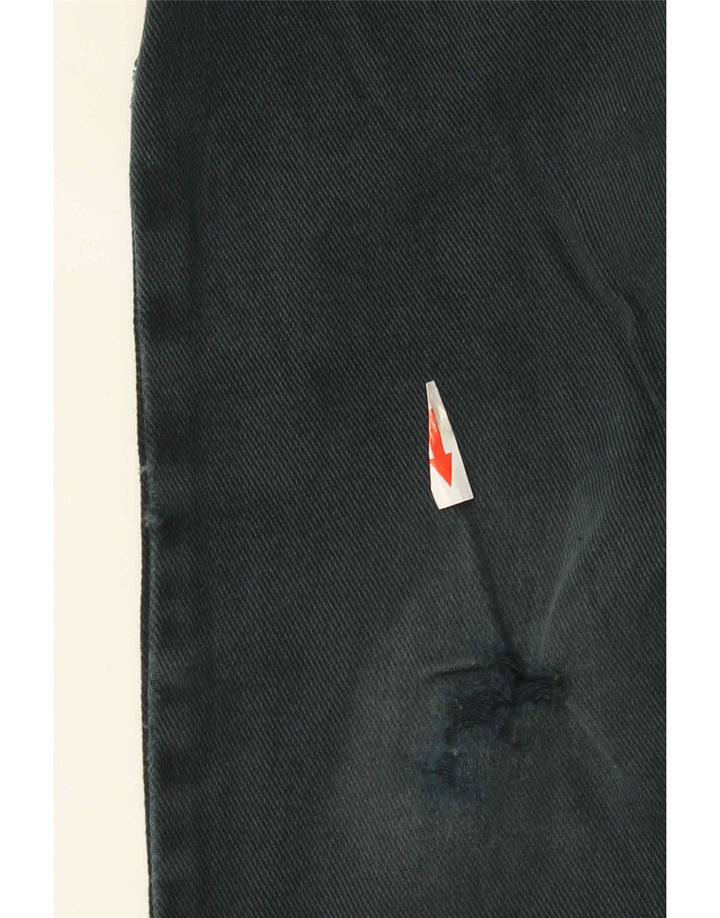 Marks & Spencer Herre Distressed Straight Jeans W34 L31 Sort Bomuld