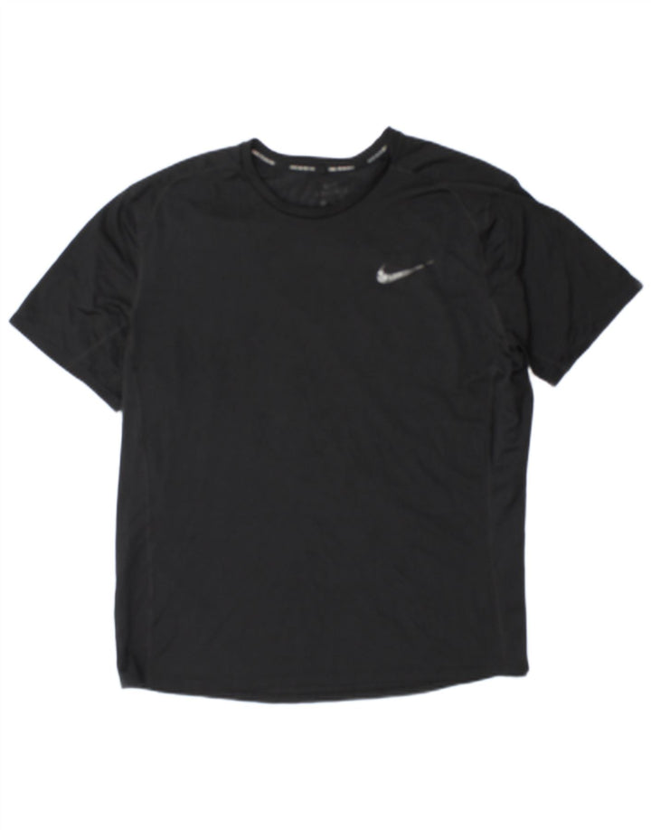 Nike Dri Fit T-shirt top til mænd, stor sort polyester