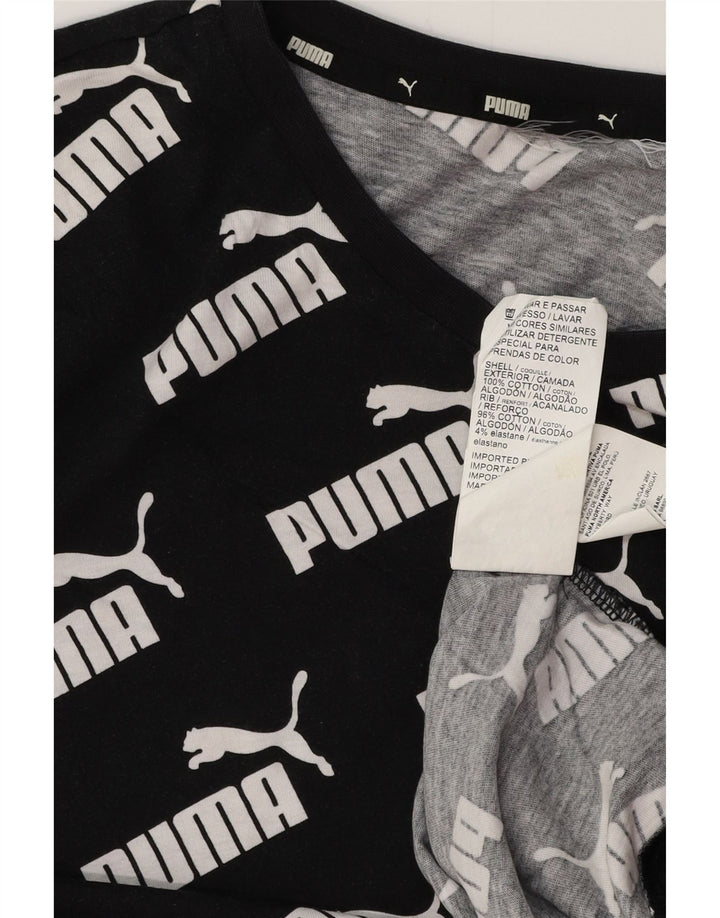 PUMA Grafisk T-shirt til mænd, medium sort bomuld