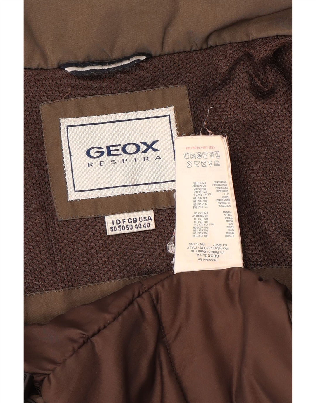 Geox Herre Respira Bomber Jacket UK 40 Large Brown Polyester