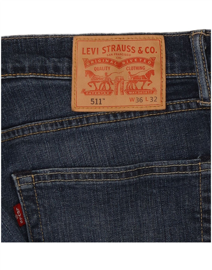 Levi's Herre 511 Slim Jeans W36 L32 Marineblå Bomuld