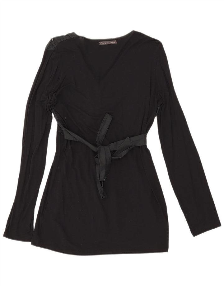 Marlboro Classics Dame Langærmet Tunika Top UK 14 Stor Sort Viscose