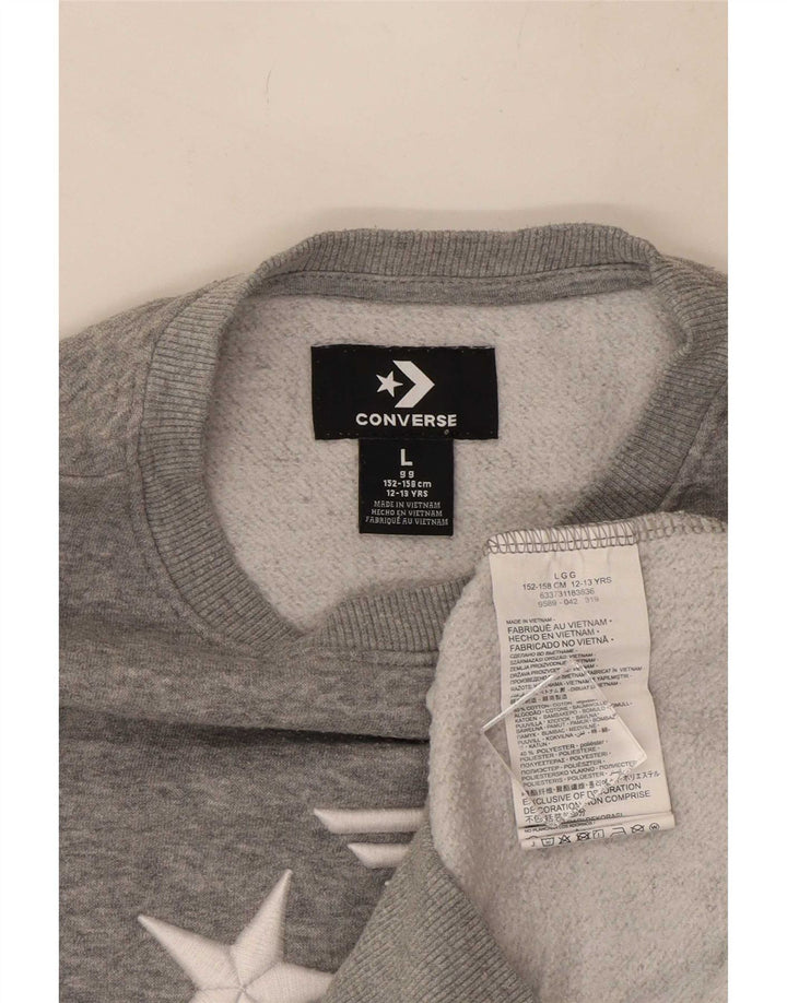 Converse drenge grafisk sweatshirt jumper 12-13 år stor grå farveblok