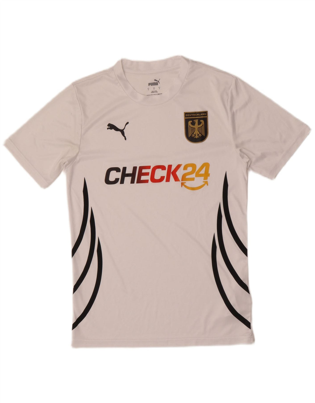 Puma Herre Deutshland Grafisk T-Shirt Top Lille hvid Colourblock Polyester