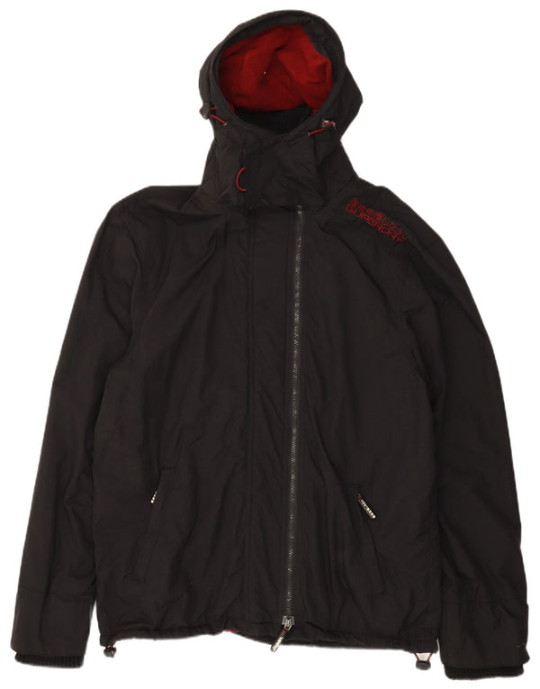 SUPERDRY Herre The Windcheater Grafisk Regnjakke med Hætte UK 44 2XL Sort