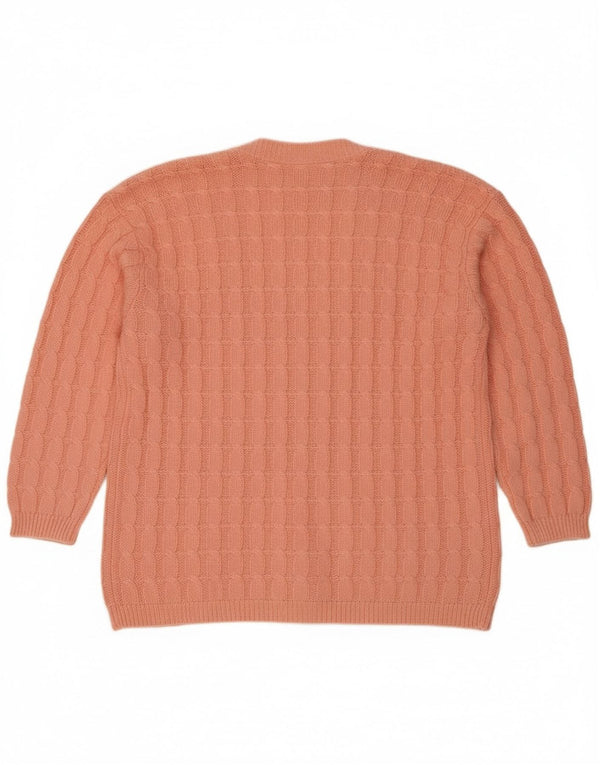 Vintage dame cardigan sweater UK 18 XL Pink Bomuld