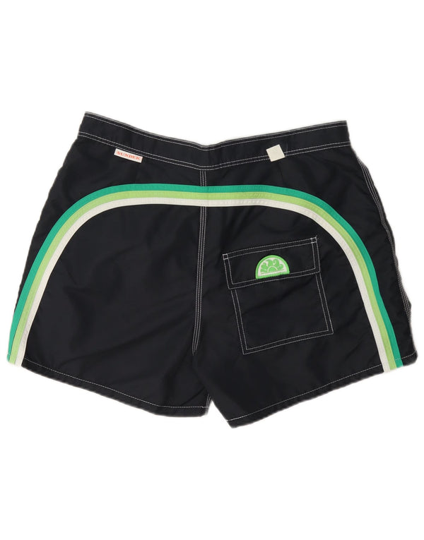 Sundek Mens Swimming Shorts Medium Navy Blue Colourblock Nylon