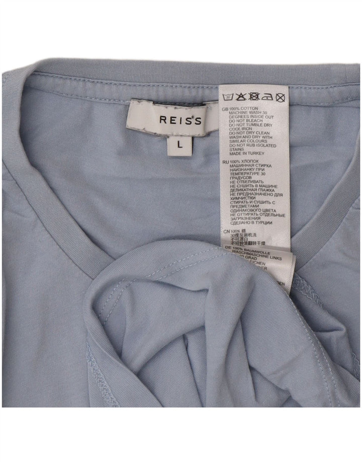 Reiss Herre T-Shirt Top Stor Blå Bomuld