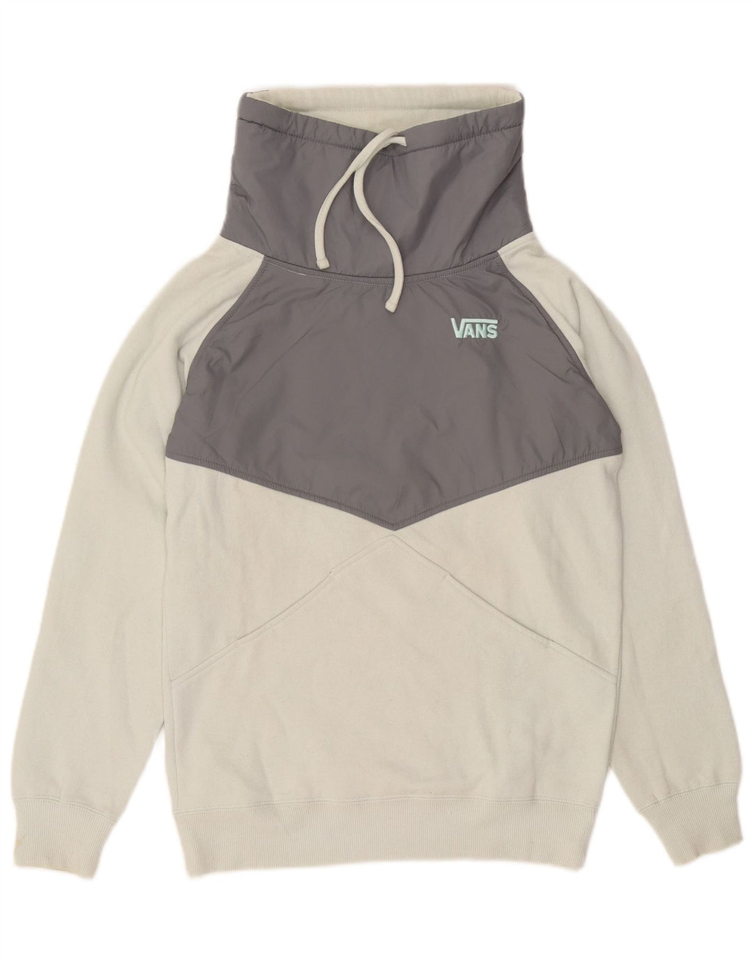 VANS Dame Sweatshirt Jumper UK 10 Small White Colourblock Bomuld