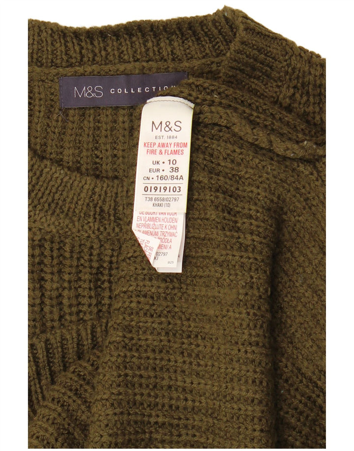 Marks & Spencer Dame Vest Tank Top UK 10 Small Khaki Acrylic