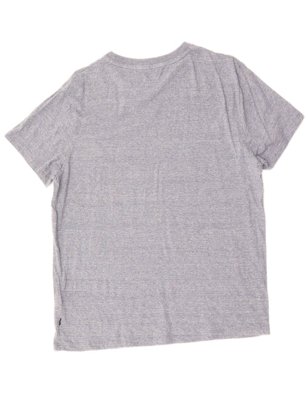 SUPERDRY Herre T-Shirt Top XL Blå Flecked Bomuld