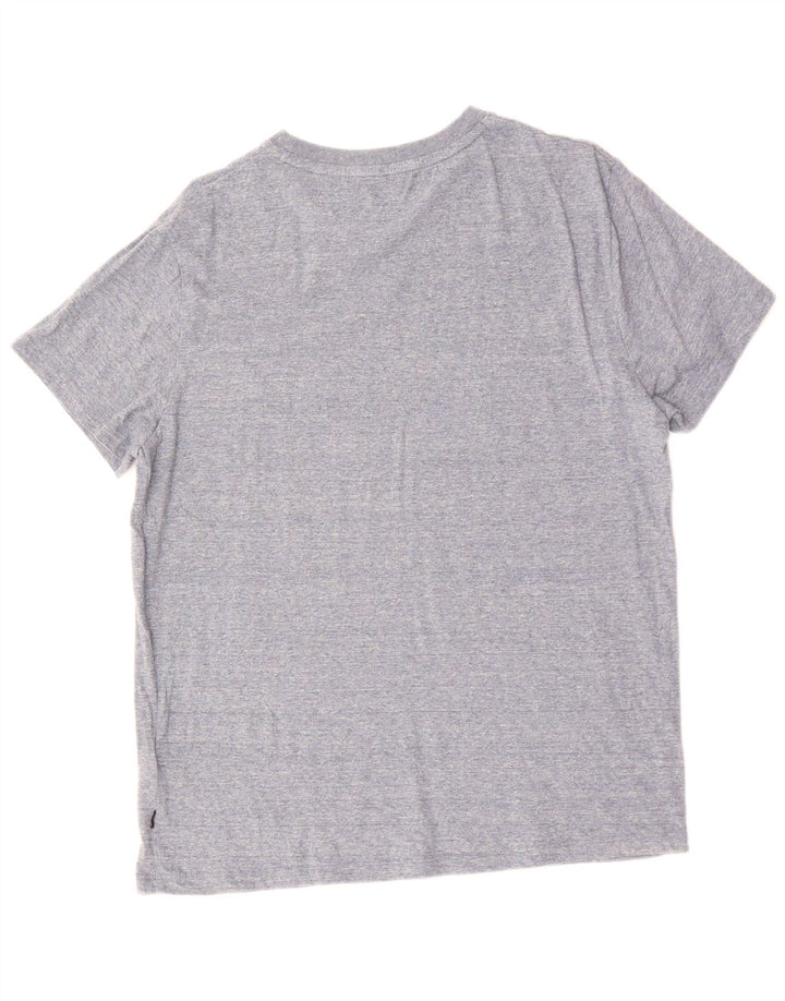 SUPERDRY Herre T-Shirt Top XL Blå Flecked Bomuld