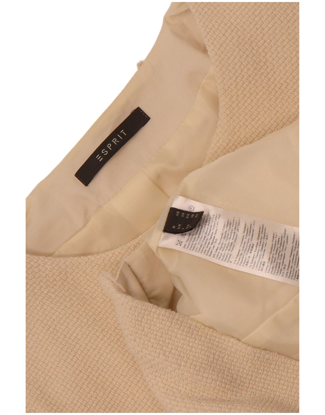 Esprit Womens Crop Blazerjakke med fuld lynlås UK 14 Stor hvid bomuld