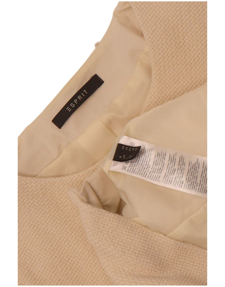 Esprit Womens Crop Blazerjakke med fuld lynlås UK 14 Stor hvid bomuld