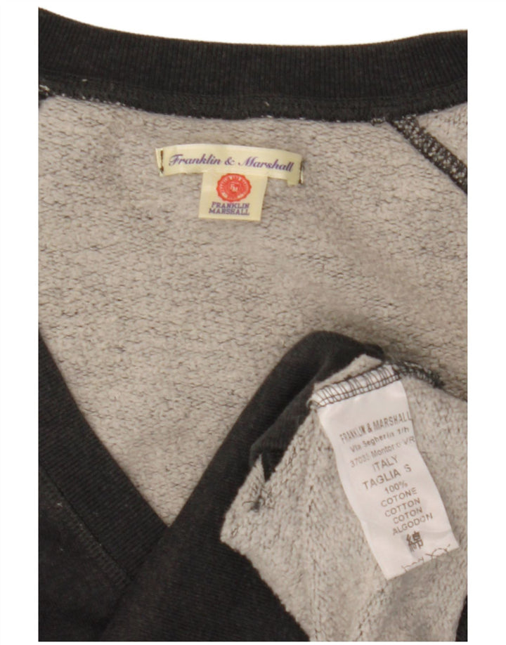 FRANKLIN MARSHALL Womens Sweatshirt Jumper UK 10 Small Grey Cotton