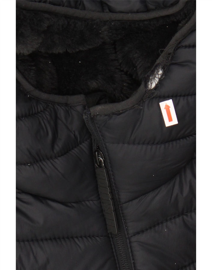 HOLLISTER Herre hættepolstret jakke UK 34 XS sort nylon