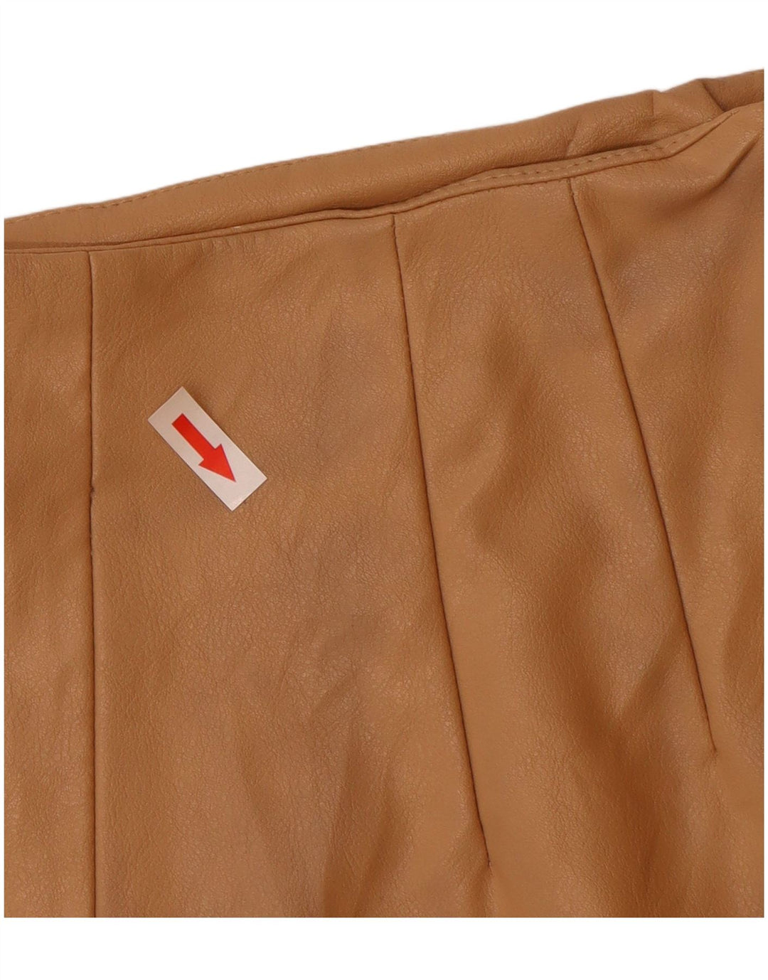 Zara lædershorts til kvinder Small W26 Beige polyurethan