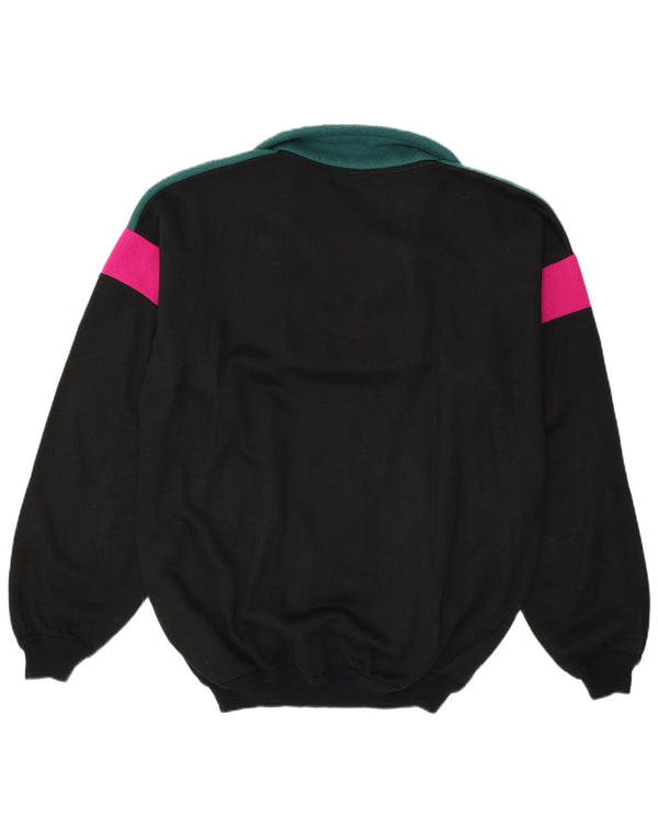 KISS Herre Fleece Sweatshirt Jumper XL Sort Colourblock Bomuld