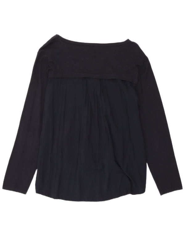 Armani Jeans Dame Top Langærmet UK 12 Medium Navy Blue