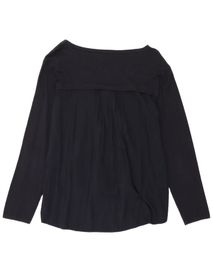 Armani Jeans Dame Top Langærmet UK 12 Medium Navy Blue