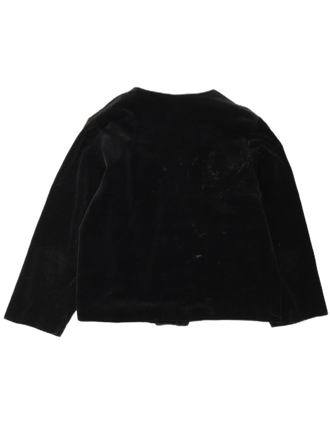 Vintage Dame Velvet Oversized Blazer Jacket UK 14 Medium Sort Bomuld
