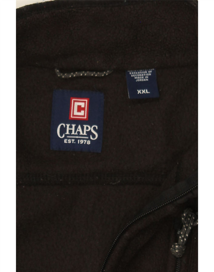 CHAPS Mens Fleece Jacket UK 44 2XL Black Polyester Vintage Chaps and Second-Hand Chaps from Messina Hembry 