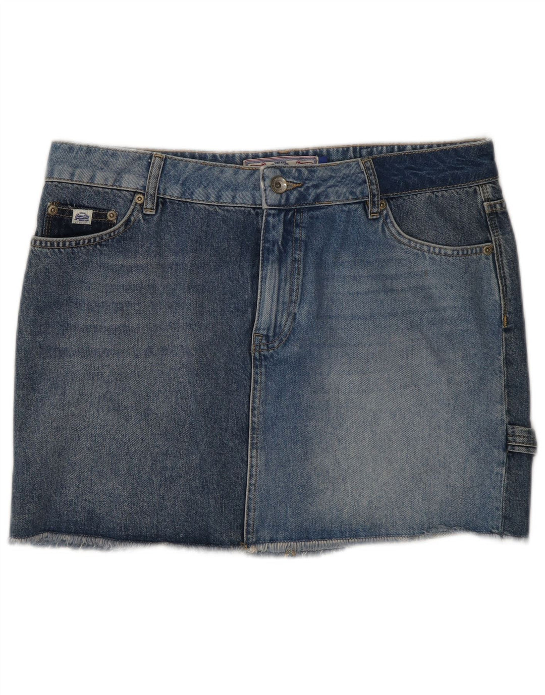 Superdry denimnederdel til kvinder W30 Medium Blue Bomuld