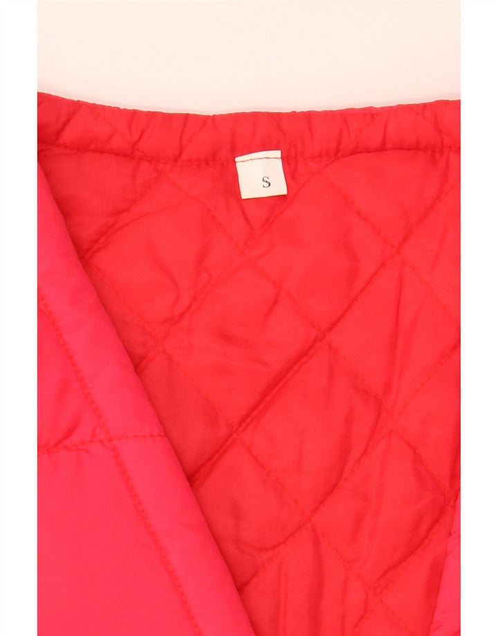 VINTAGE Womens Oversized Padded Gilet UK 10 Small Red Polyamide