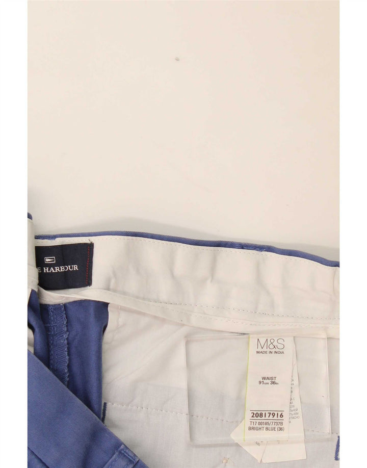 Marks & Spencer Herre Blue Harbor Chino Shorts W36 Large Blue Cotton
