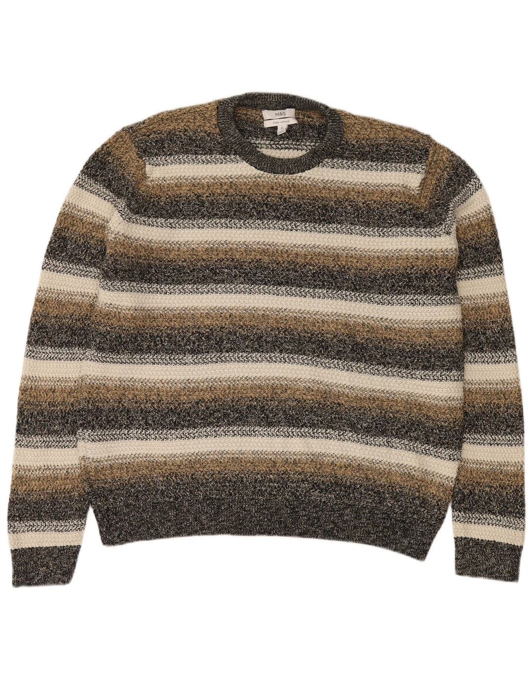 Marks & Spencer Herre sweater med rund hals XL flerfarvet stribet