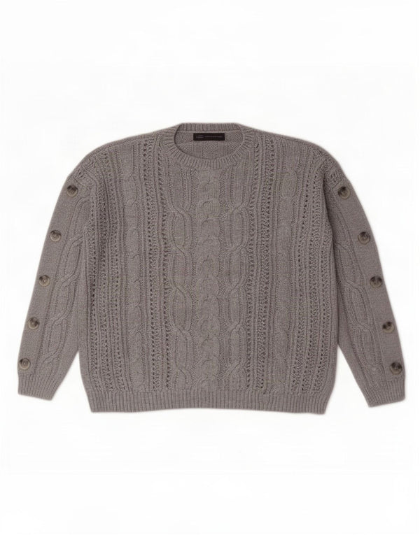 Marks & Spencer dame sweater med rund hals i overstørrelse UK 14 stor grå