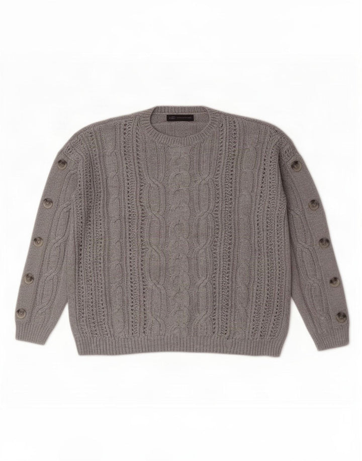 Marks & Spencer dame sweater med rund hals i overstørrelse UK 14 stor grå