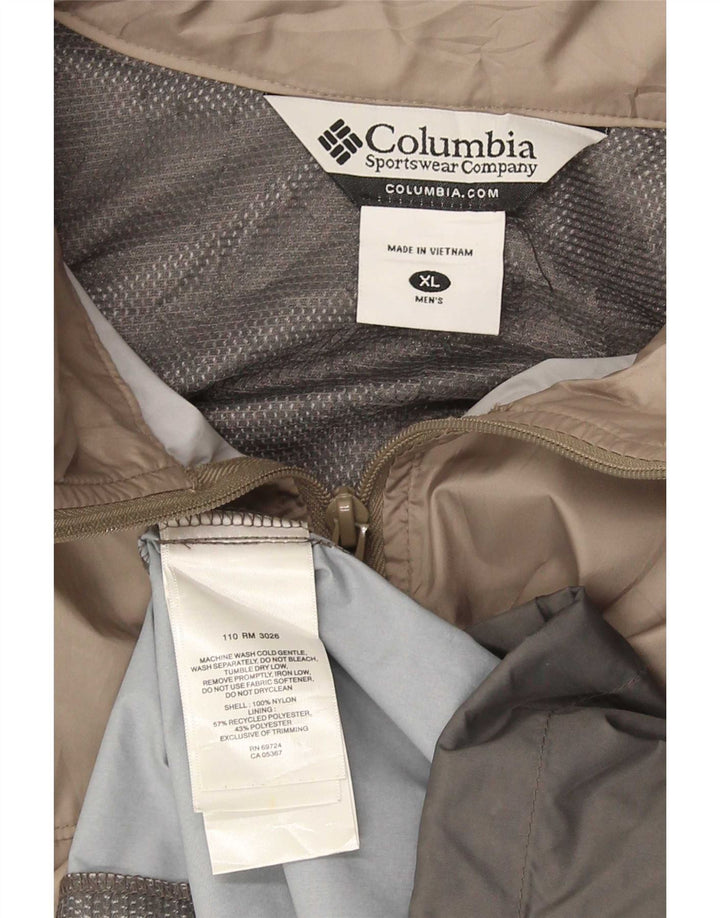 Columbia Regnjakke til mænd UK 42 XL Grå Colourblock Nylon
