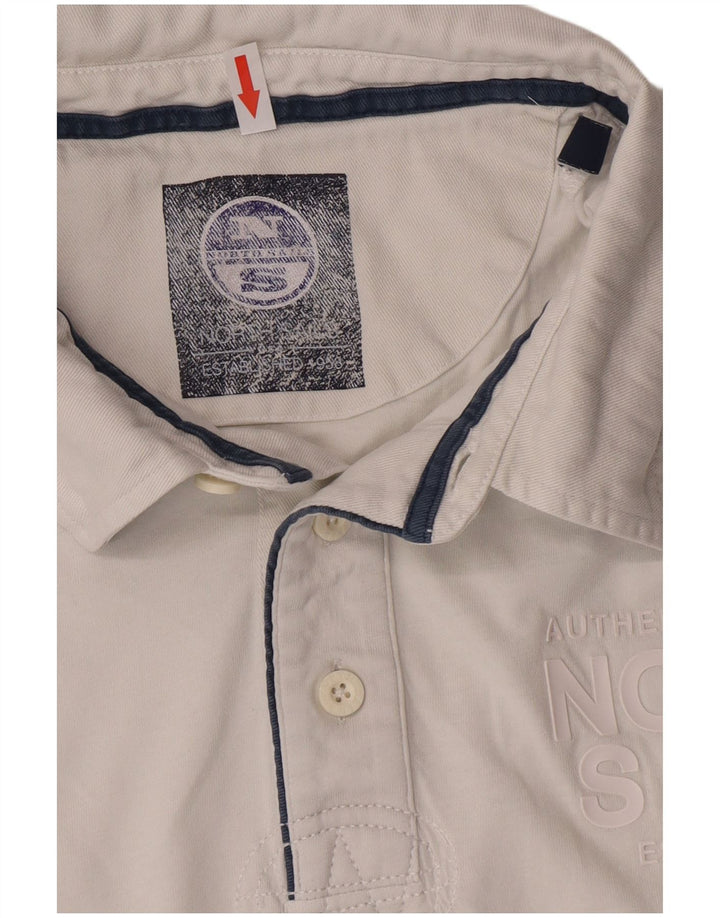 North Sails Herre Grafisk Polo Shirt 2XL Hvid Bomuld