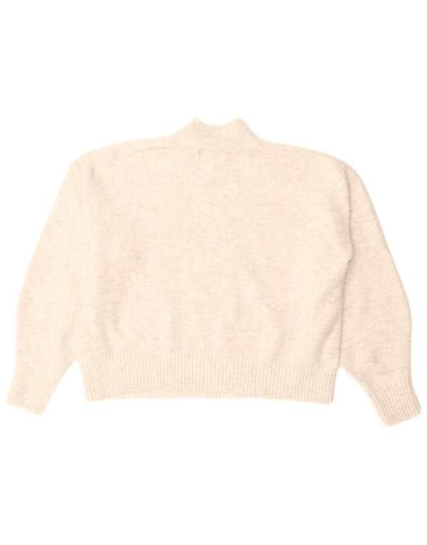 Marks & Spencer Dame Turtle Neck Jumper Sweater UK 14 Medium White