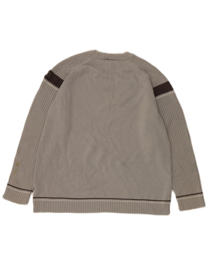 Kickers Herre Crew Neck Jumper Sweater Medium Grey Colourblock Bomuld