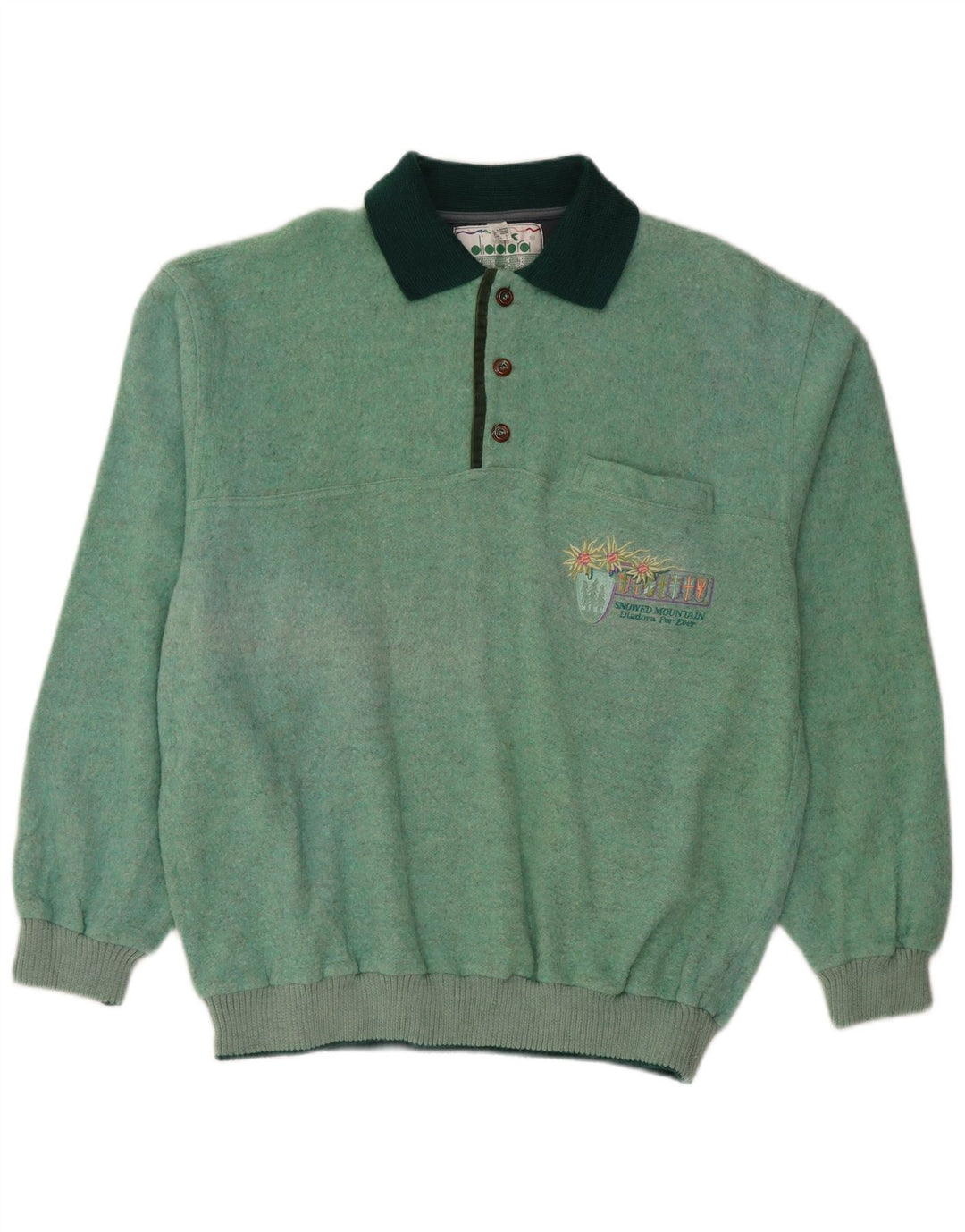 DIADORA Herre Polo Neck sweater Stor Grøn Uld