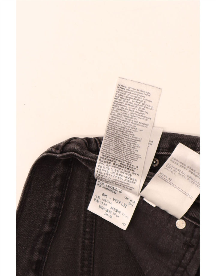 LEVI'S Dame 505 Straight Jeans US 8 Medium W29 L30 Sort Bomuld