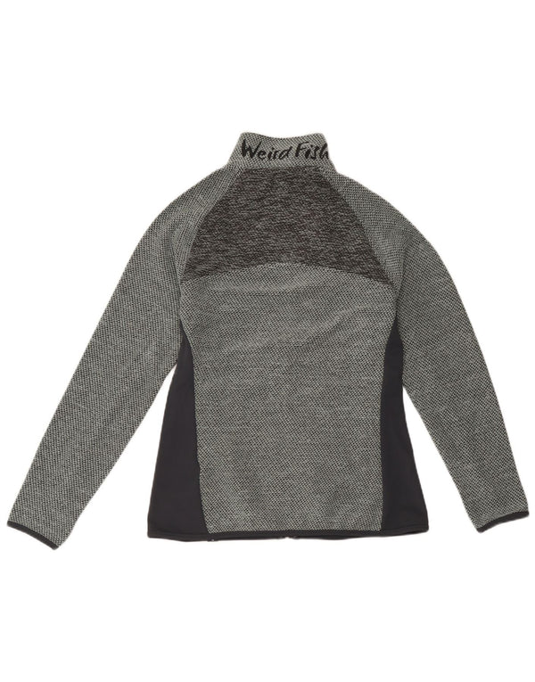 Weird Fish Dame grafisk træningsdragt topjakke UK 10 Small Grey Colourblock