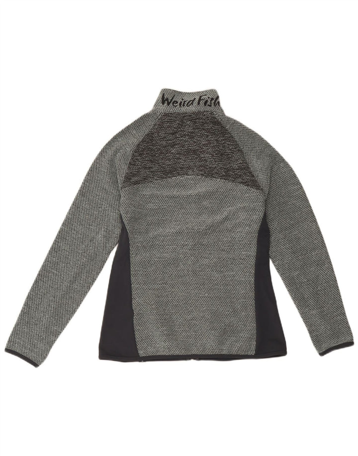 Weird Fish Dame grafisk træningsdragt topjakke UK 10 Small Grey Colourblock