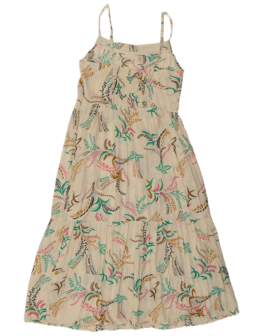 Marks & Spencer Dame Sundress UK 12 Medium Off White Floral Viscose