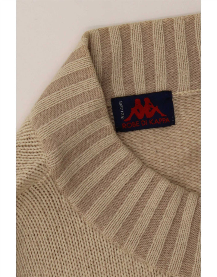 Kappa Herre Cardigan Sweater XL Beige Bomuld