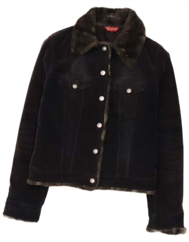Liu Jo Womens Corduroy Jacket UK 14 Medium Grey Bomuld