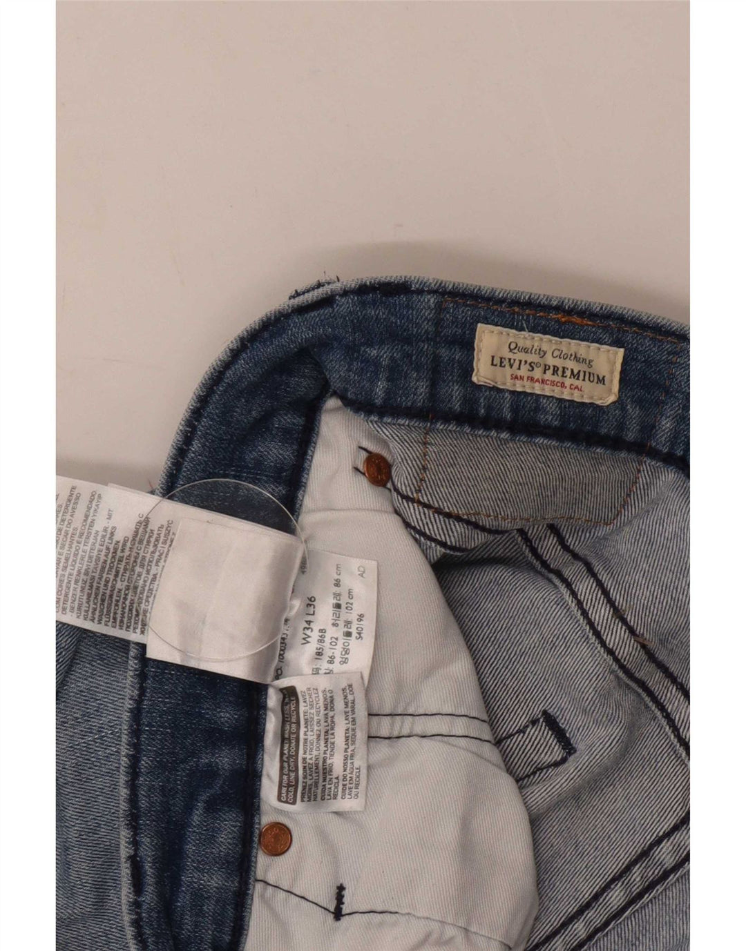 Levi's Herre 511 Distressed Slim Jeans W34 L36 Blå Bomuld