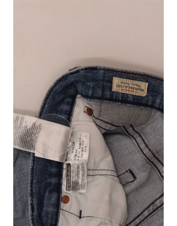 Levi's Herre 511 Distressed Slim Jeans W34 L36 Blå Bomuld